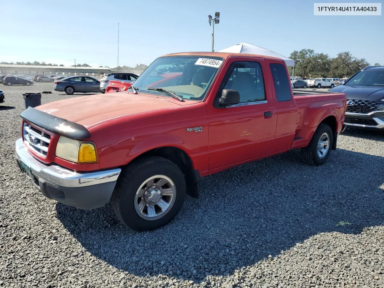 2001 Ford Ranger Super Cab VIN: 1FTYR14U41TA40433 Lot: 74874954