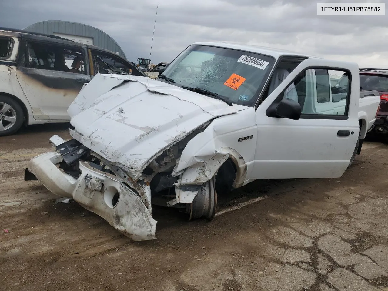 2001 Ford Ranger Super Cab VIN: 1FTYR14U51PB75882 Lot: 78868664