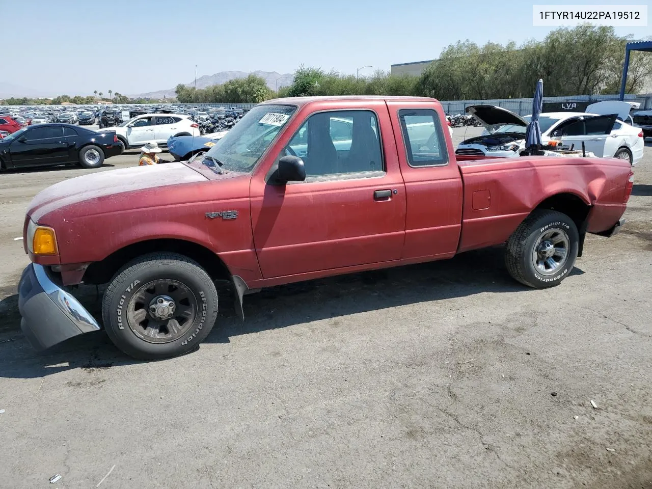 2002 Ford Ranger Super Cab VIN: 1FTYR14U22PA19512 Lot: 70711904