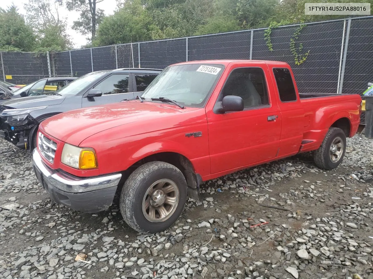 2002 Ford Ranger Super Cab VIN: 1FTYR14U52PA88016 Lot: 72751324