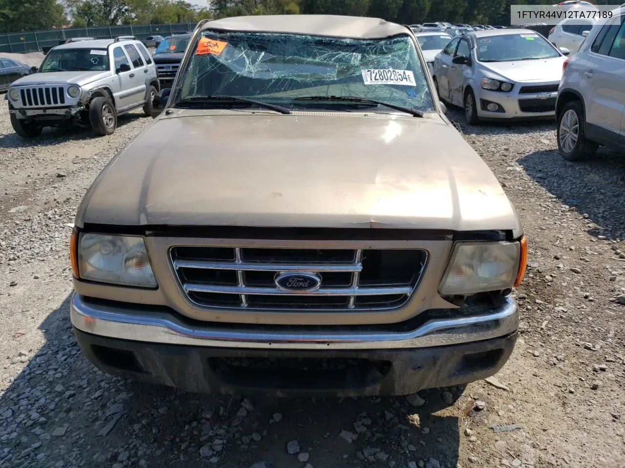 2002 Ford Ranger Super Cab VIN: 1FTYR44V12TA77189 Lot: 72802854