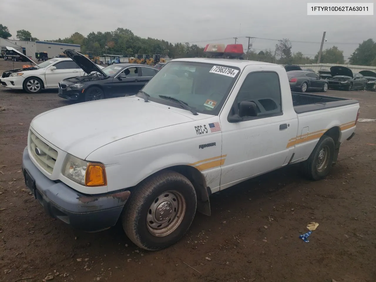 2002 Ford Ranger VIN: 1FTYR10D62TA63011 Lot: 72963794