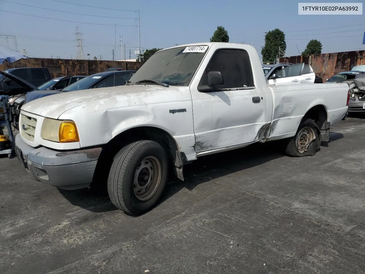 2002 Ford Ranger VIN: 1FTYR10E02PA63992 Lot: 74987714