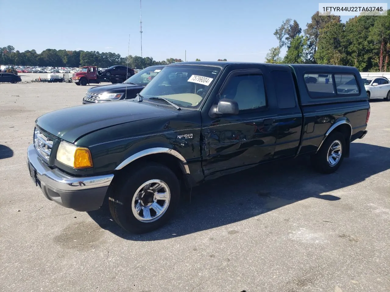 2002 Ford Ranger Super Cab VIN: 1FTYR44U22TA63745 Lot: 75799004