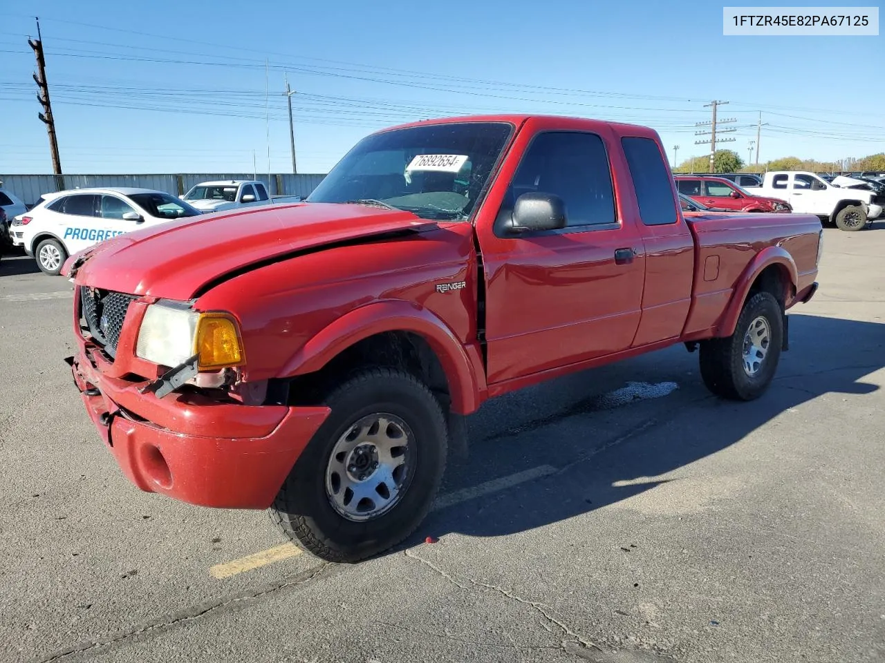 2002 Ford Ranger Super Cab VIN: 1FTZR45E82PA67125 Lot: 76892654