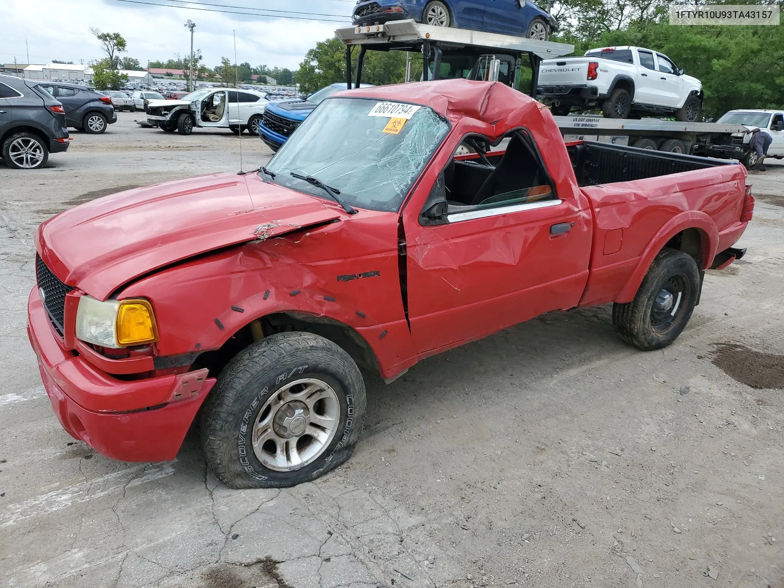 2003 Ford Ranger VIN: 1FTYR10U93TA43157 Lot: 66610794