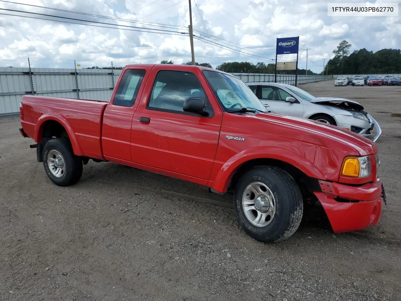 2003 Ford Ranger Super Cab VIN: 1FTYR44U03PB62770 Lot: 69558714