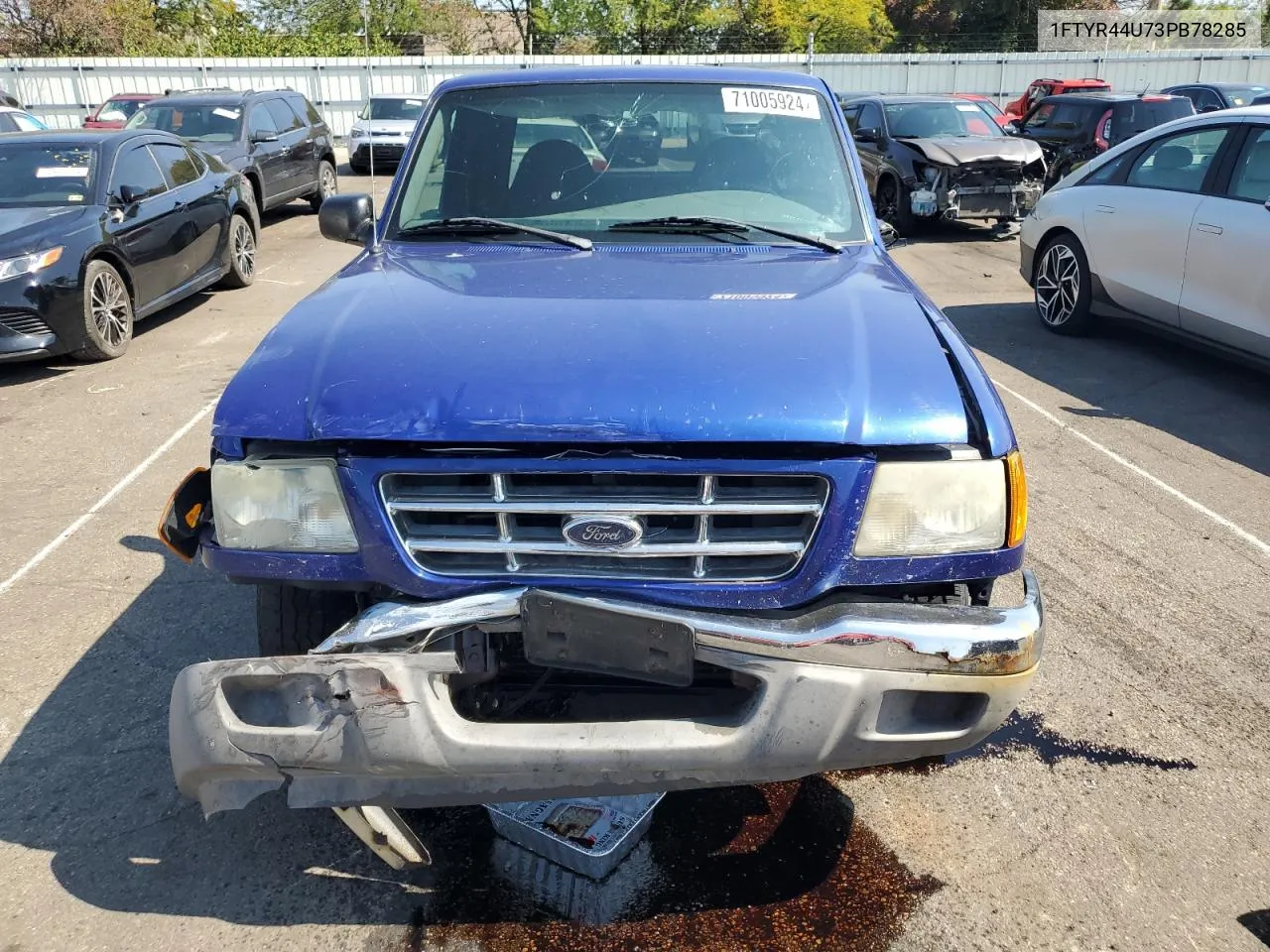 2003 Ford Ranger Super Cab VIN: 1FTYR44U73PB78285 Lot: 71005924