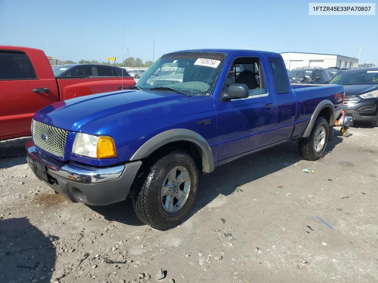 2003 Ford Ranger Super Cab VIN: 1FTZR45E33PA70807 Lot: 71026754