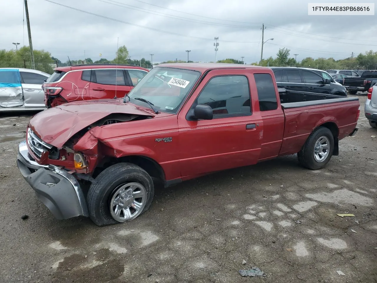 2003 Ford Ranger Super Cab VIN: 1FTYR44E83PB68616 Lot: 72549404