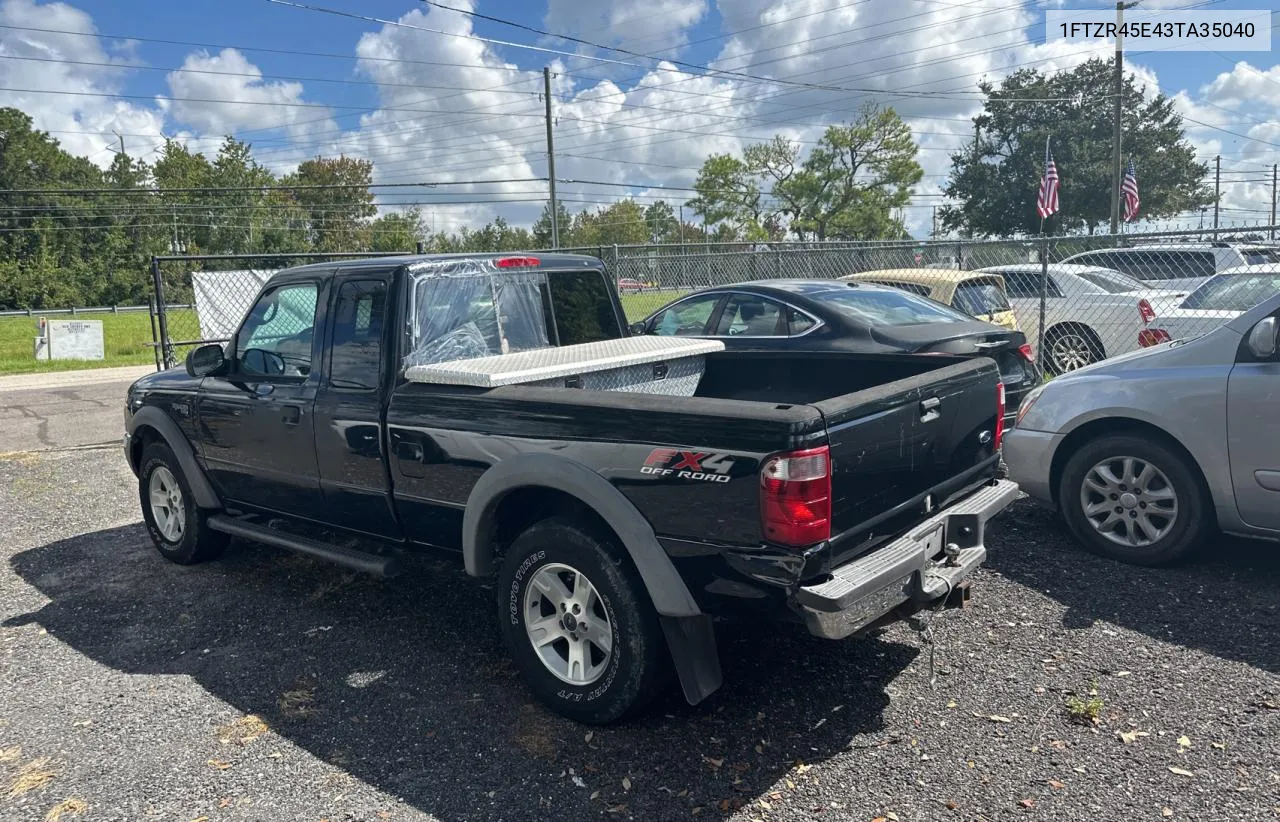 2003 Ford Ranger Super Cab VIN: 1FTZR45E43TA35040 Lot: 73173644