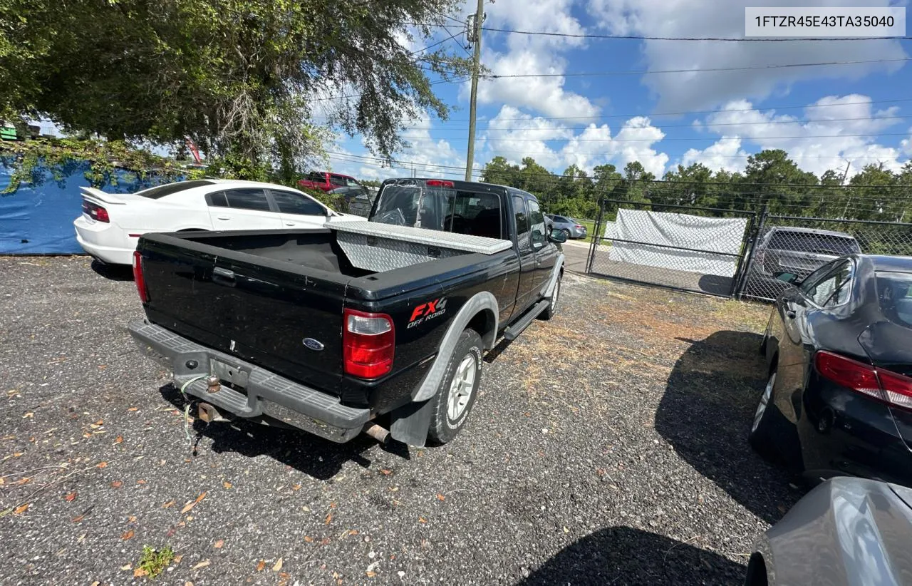 2003 Ford Ranger Super Cab VIN: 1FTZR45E43TA35040 Lot: 73173644