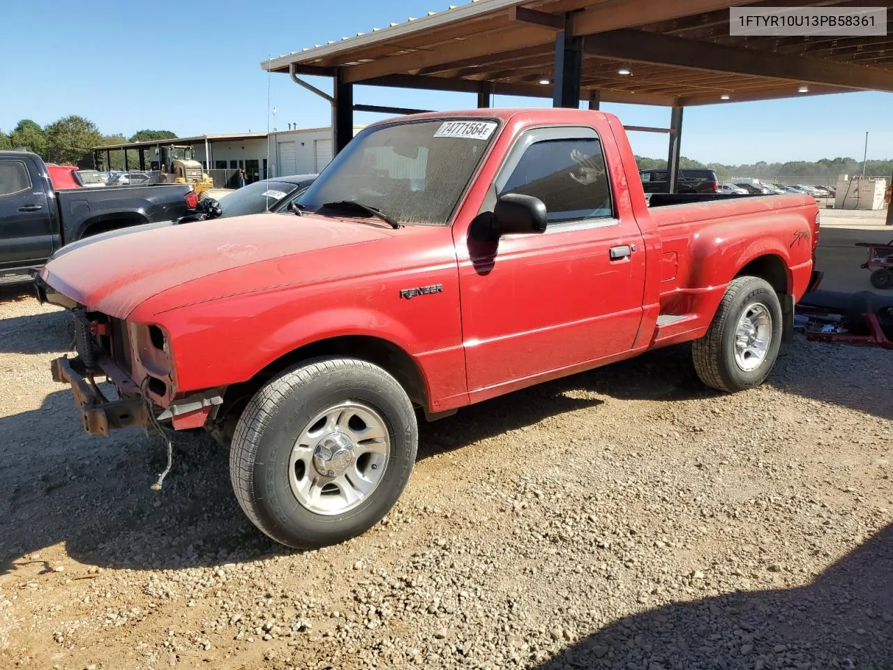 2003 Ford Ranger VIN: 1FTYR10U13PB58361 Lot: 74771564