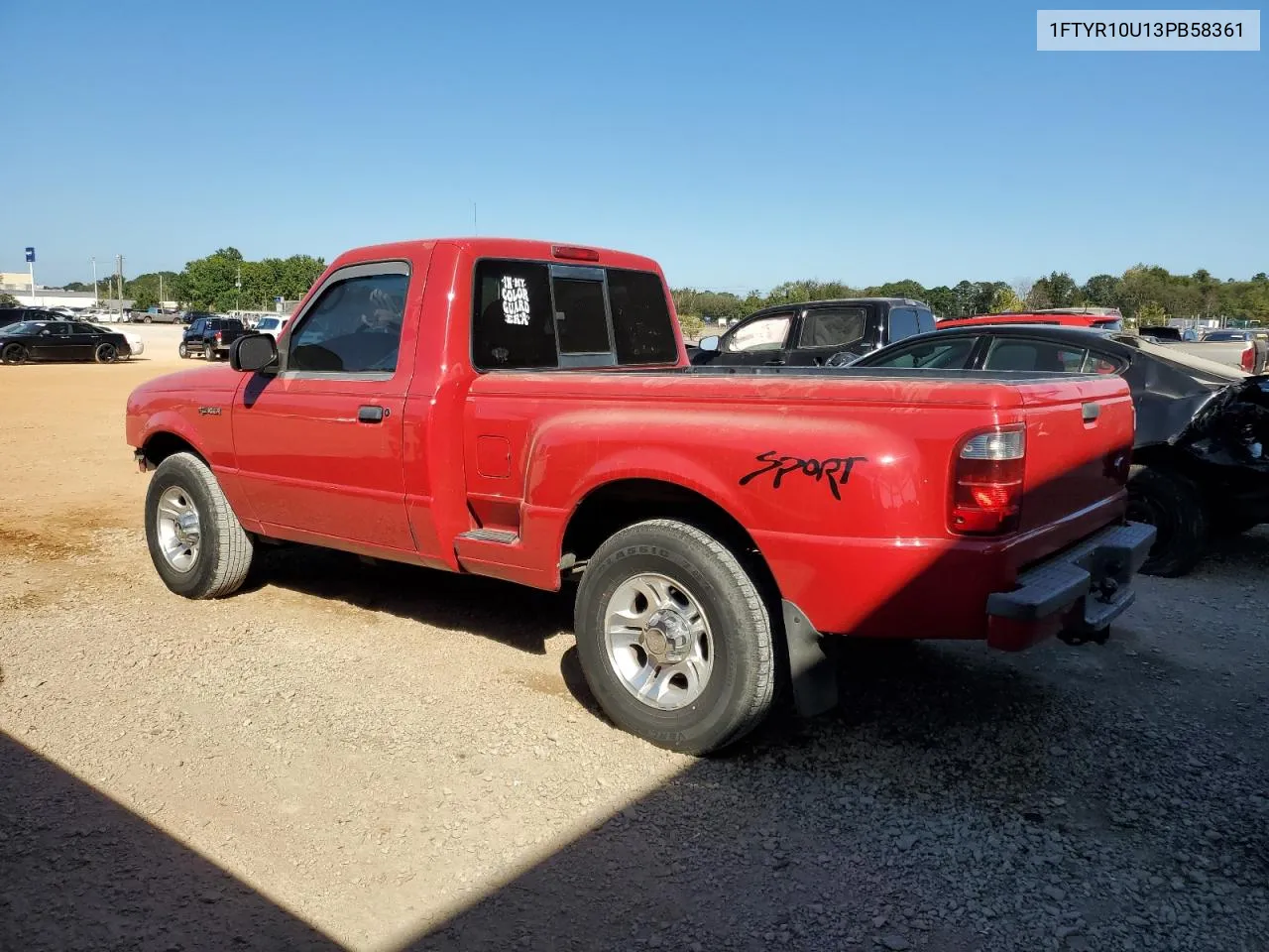 2003 Ford Ranger VIN: 1FTYR10U13PB58361 Lot: 74771564