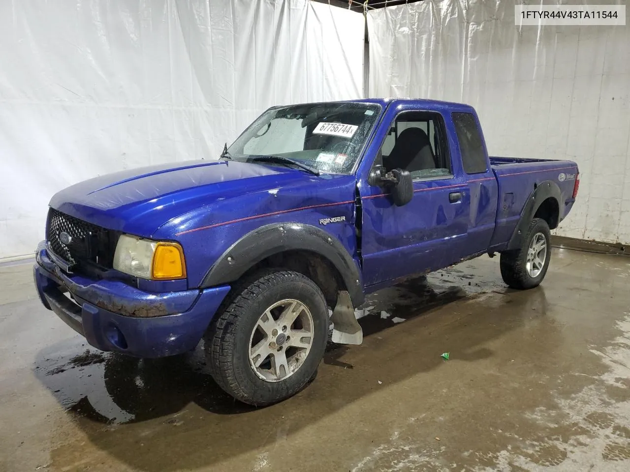 2003 Ford Ranger Super Cab VIN: 1FTYR44V43TA11544 Lot: 74945924