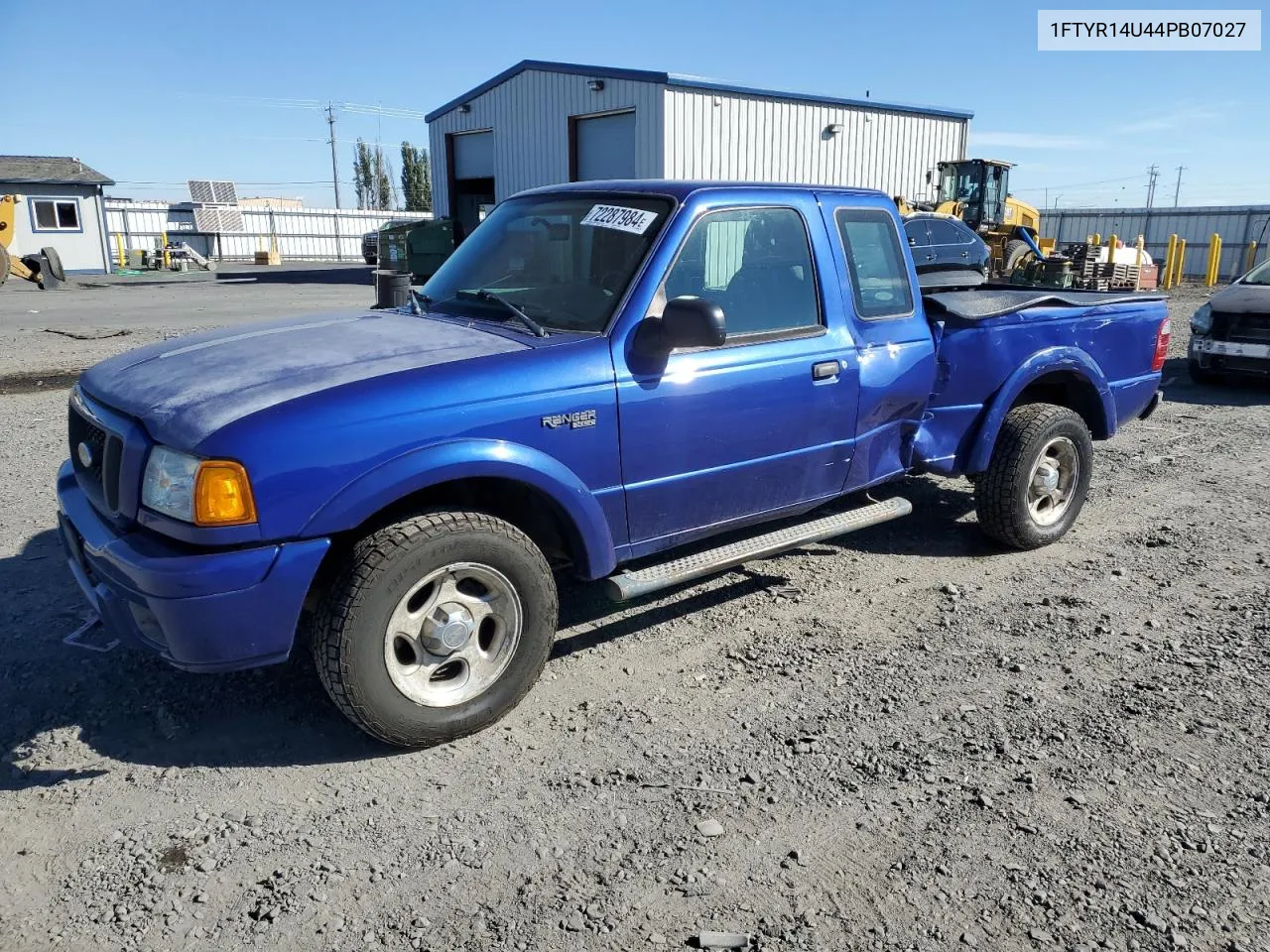 2004 Ford Ranger Super Cab VIN: 1FTYR14U44PB07027 Lot: 72287984