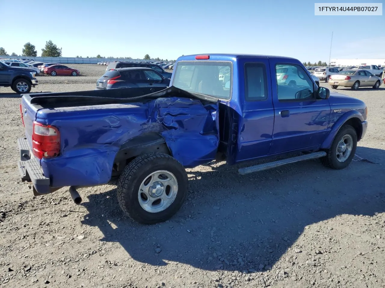 2004 Ford Ranger Super Cab VIN: 1FTYR14U44PB07027 Lot: 72287984