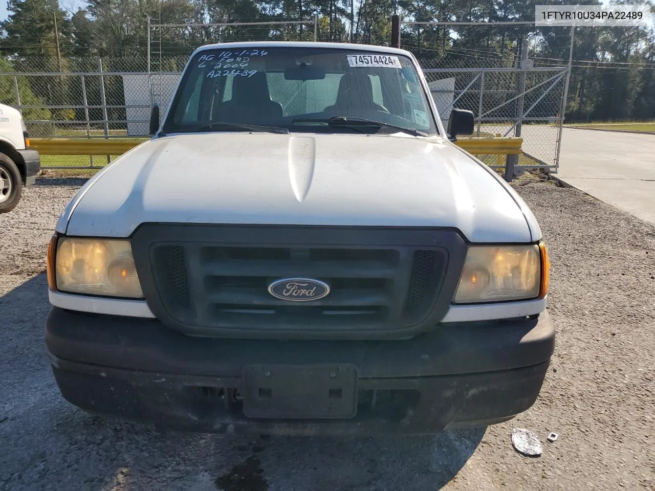 2004 Ford Ranger VIN: 1FTYR10U34PA22489 Lot: 74574424