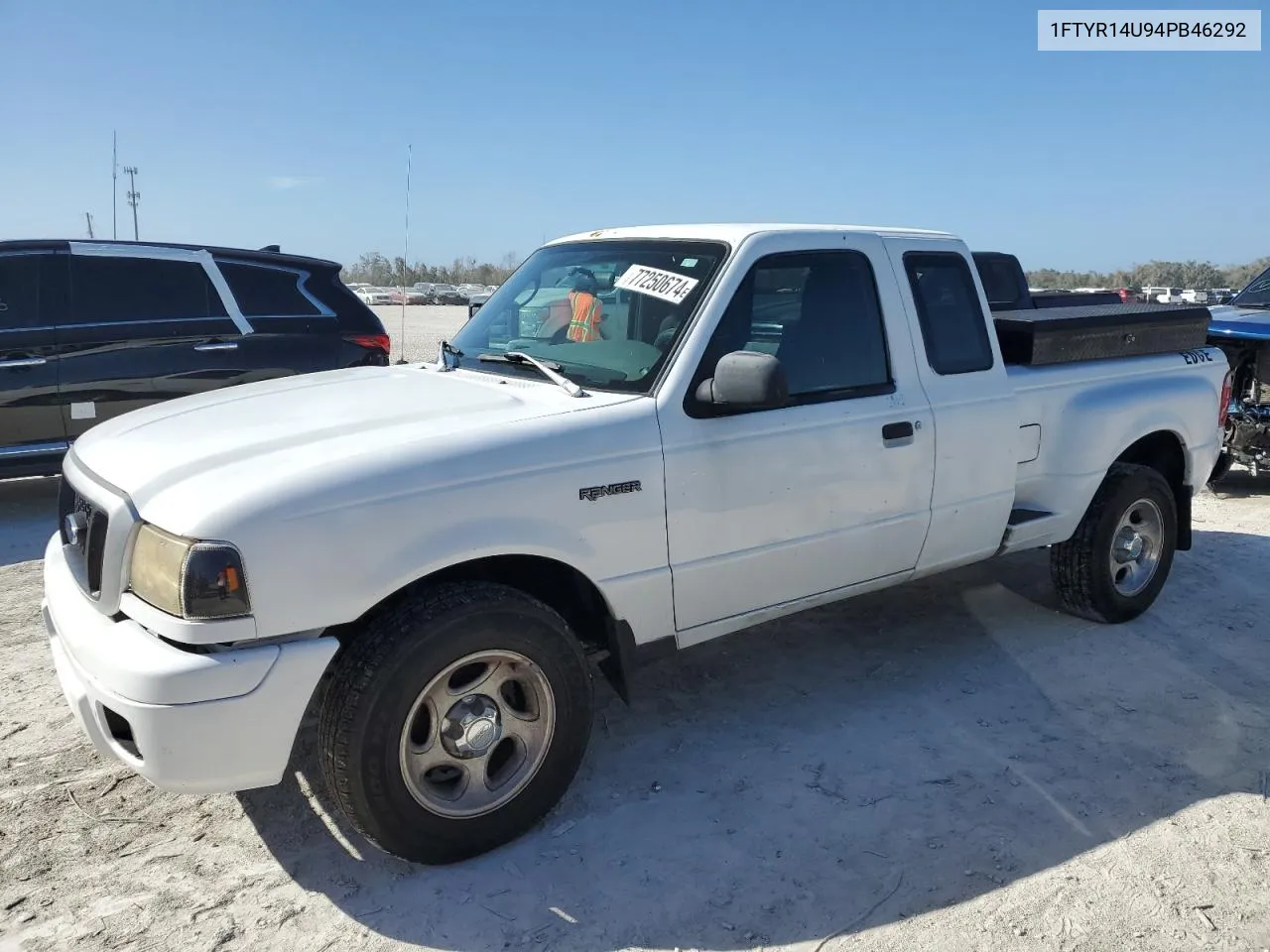 2004 Ford Ranger Super Cab VIN: 1FTYR14U94PB46292 Lot: 77250674