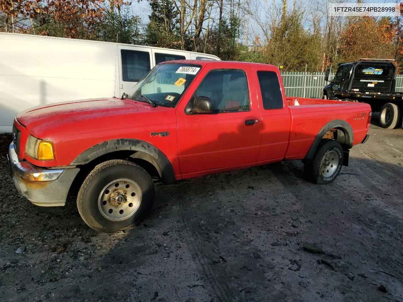 2004 Ford Ranger Super Cab VIN: 1FTZR45E74PB28998 Lot: 78658714