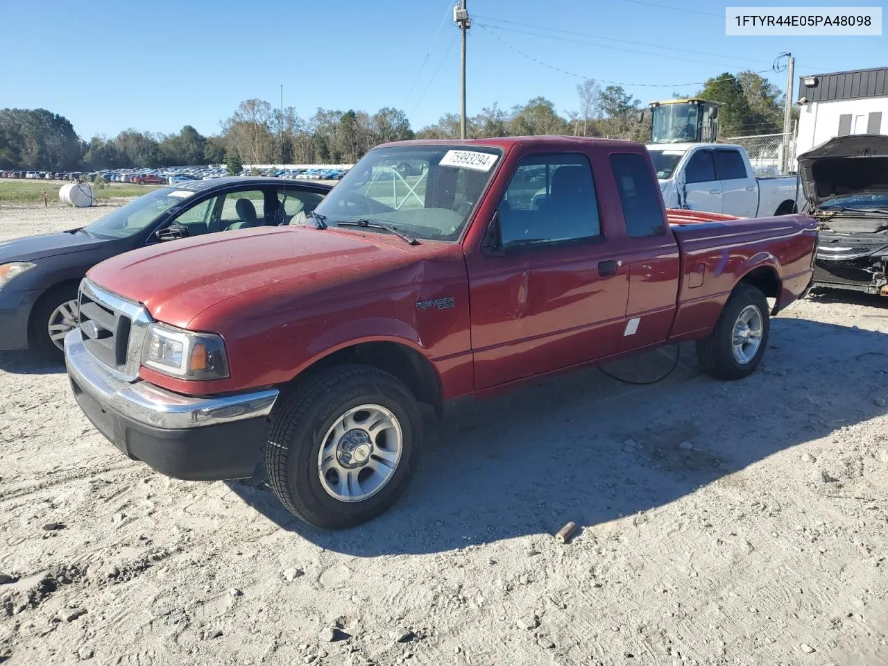 2005 Ford Ranger Super Cab VIN: 1FTYR44E05PA48098 Lot: 75993294