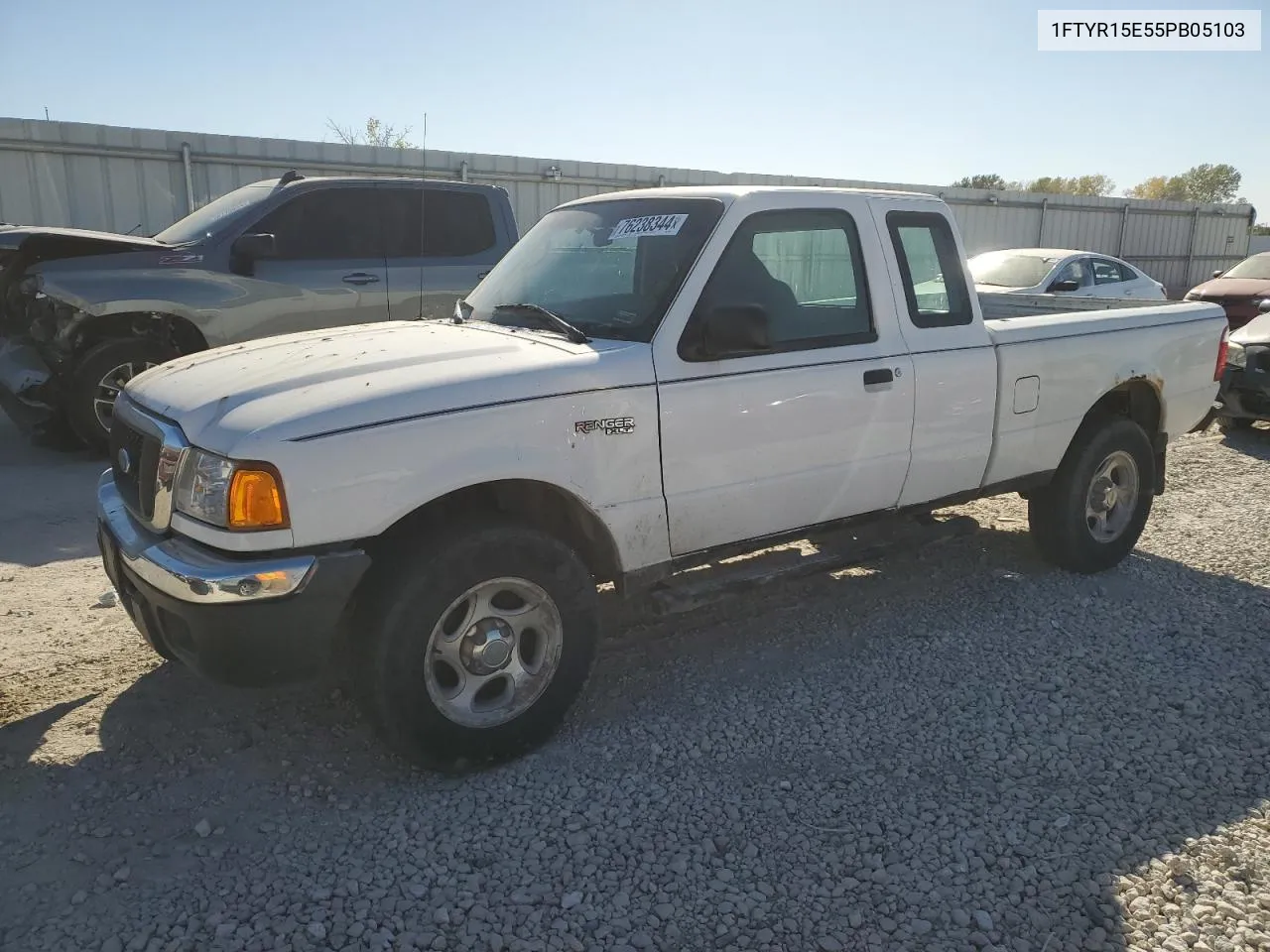 2005 Ford Ranger Super Cab VIN: 1FTYR15E55PB05103 Lot: 76238344