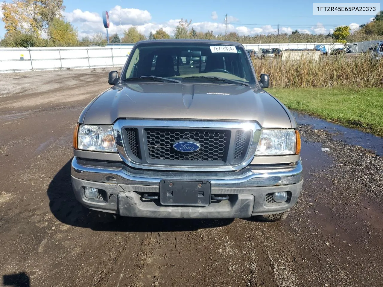 2005 Ford Ranger Super Cab VIN: 1FTZR45E65PA20373 Lot: 76778854