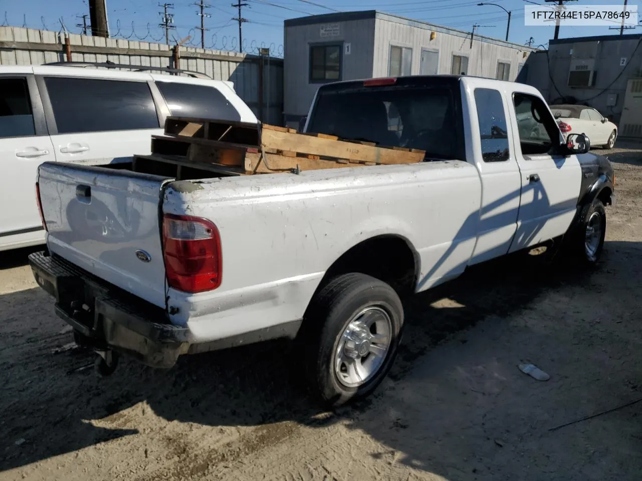 2005 Ford Ranger Super Cab VIN: 1FTZR44E15PA78649 Lot: 77696024