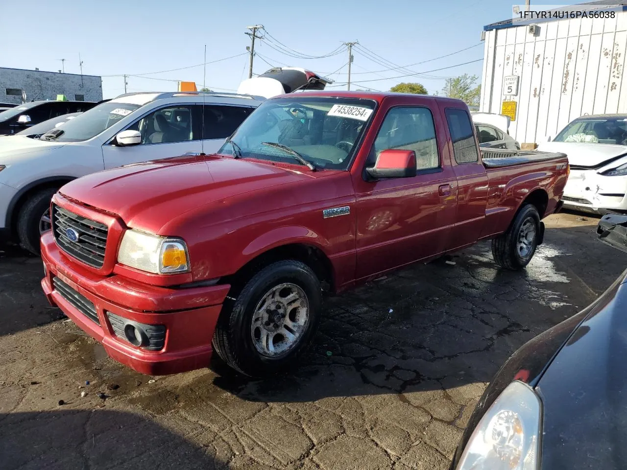 2006 Ford Ranger Super Cab VIN: 1FTYR14U16PA56038 Lot: 74538254