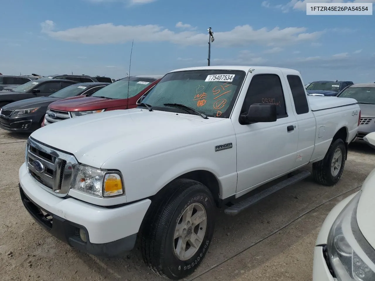 2006 Ford Ranger Super Cab VIN: 1FTZR45E26PA54554 Lot: 75407534