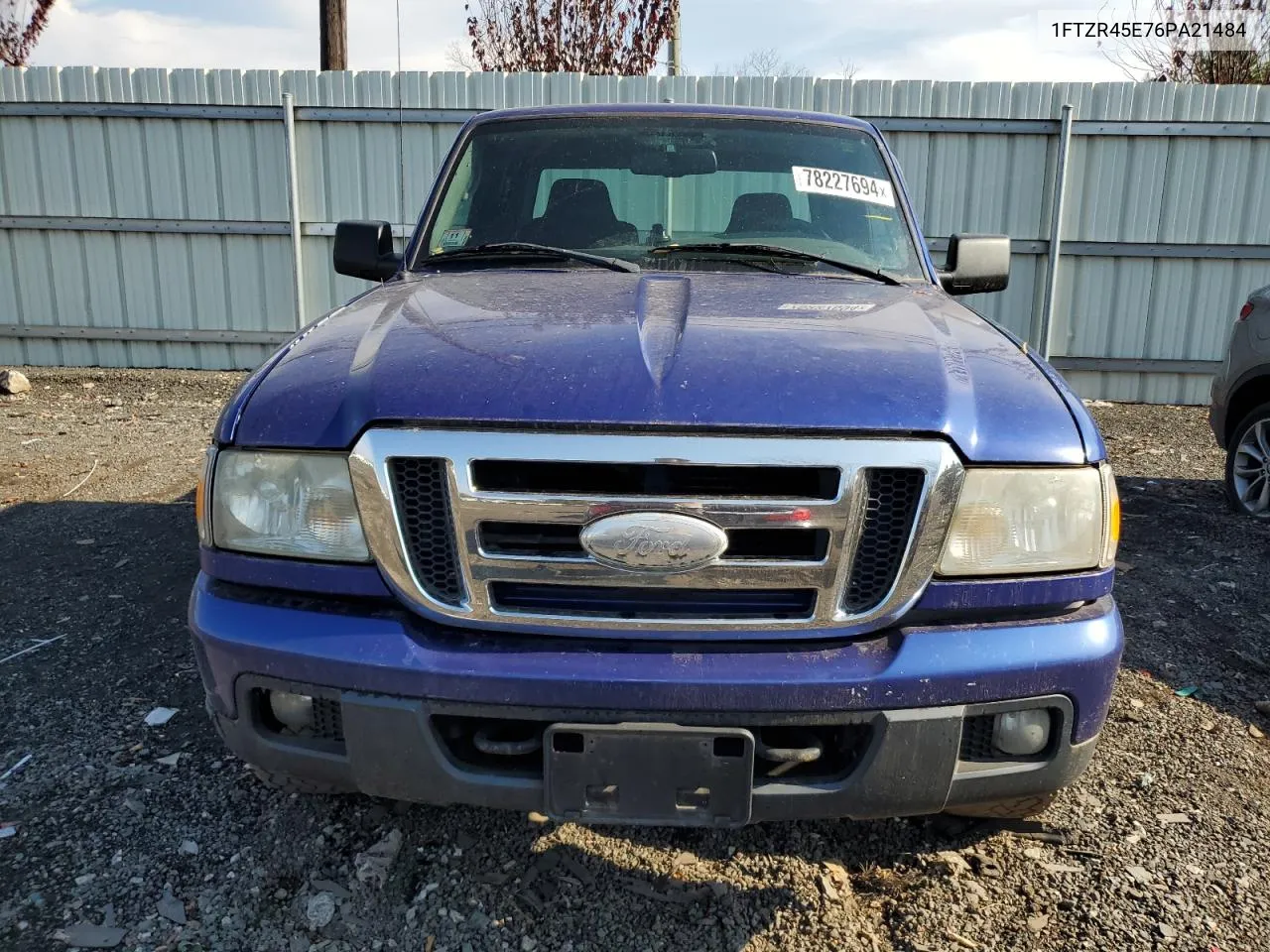 2006 Ford Ranger Super Cab VIN: 1FTZR45E76PA21484 Lot: 78227694