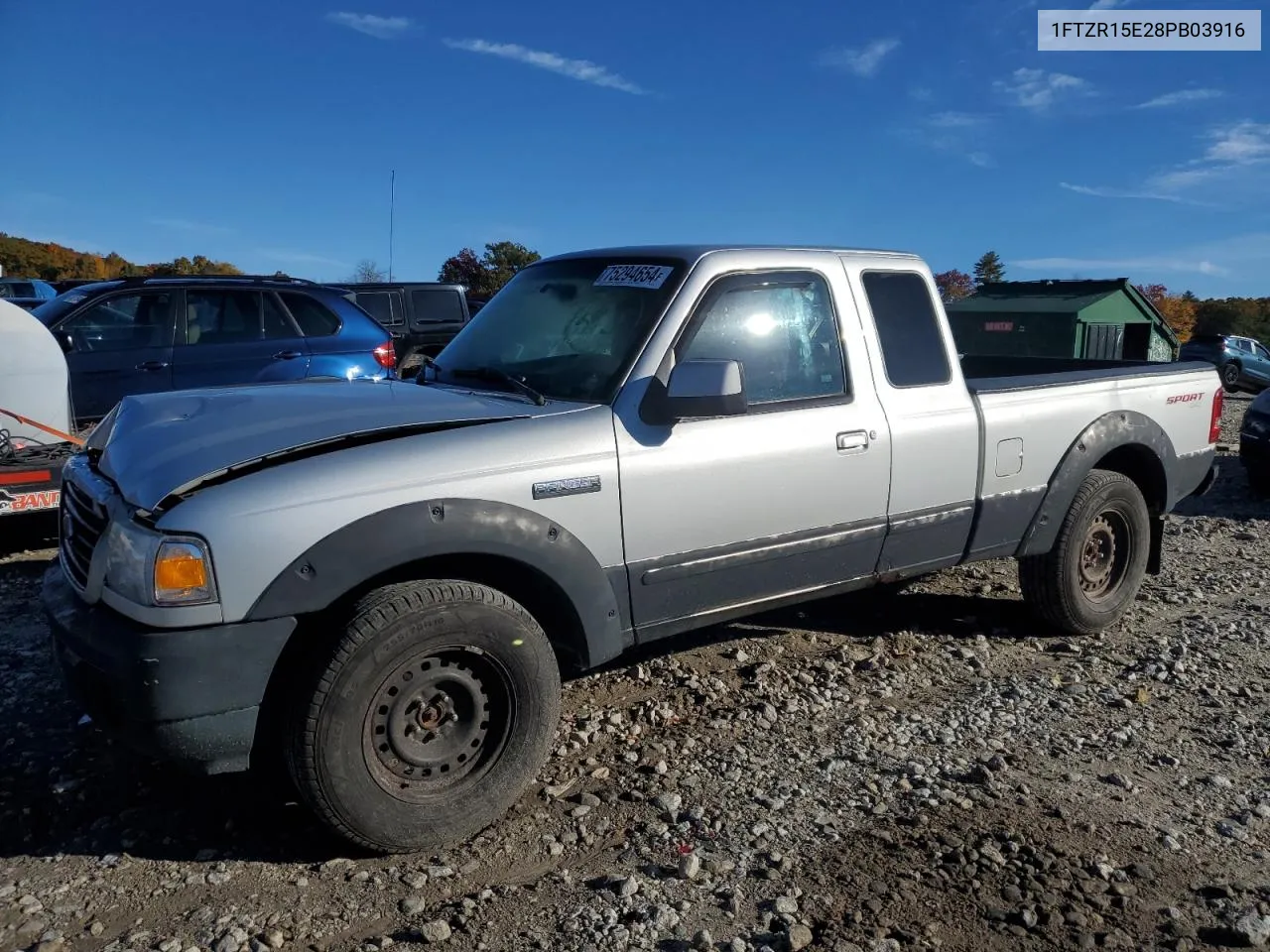 2008 Ford Ranger Super Cab VIN: 1FTZR15E28PB03916 Lot: 75294654