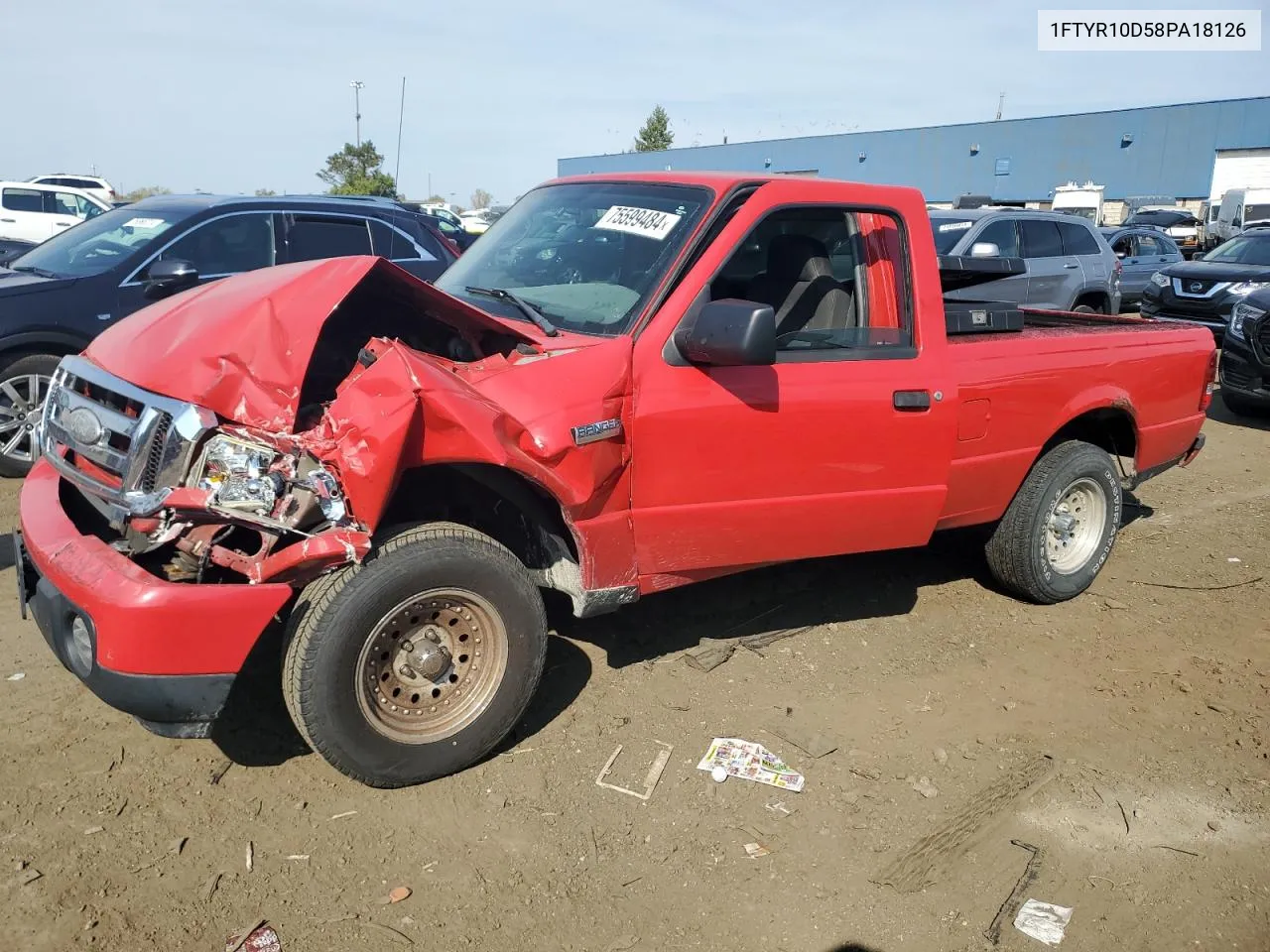 2008 Ford Ranger VIN: 1FTYR10D58PA18126 Lot: 75599484