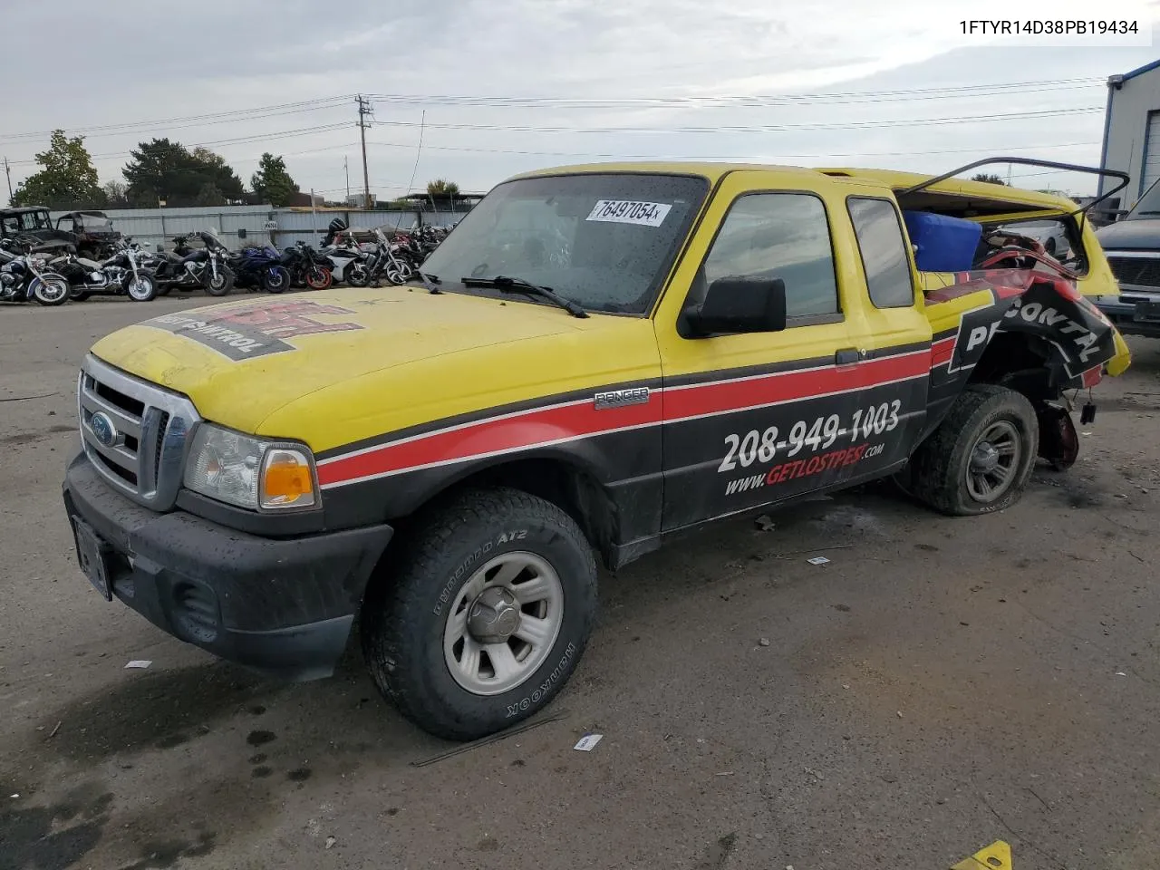 2008 Ford Ranger Super Cab VIN: 1FTYR14D38PB19434 Lot: 76497054