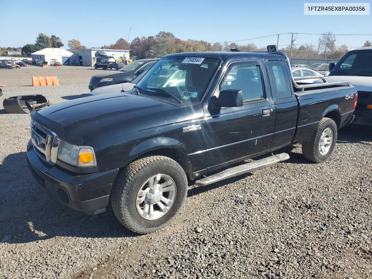 2008 Ford Ranger Super Cab VIN: 1FTZR45EX8PA00356 Lot: 77546544