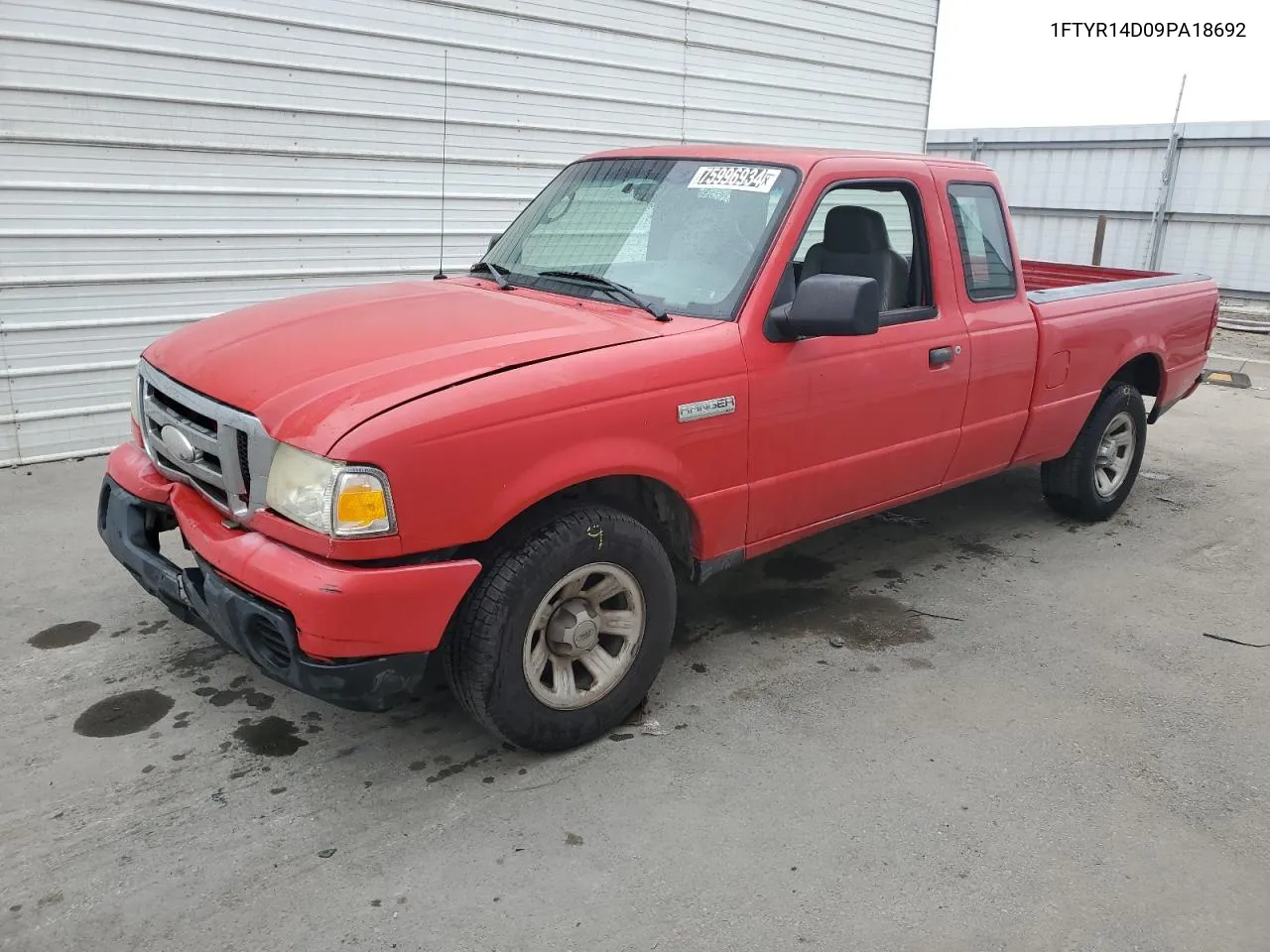 2009 Ford Ranger Super Cab VIN: 1FTYR14D09PA18692 Lot: 75996934