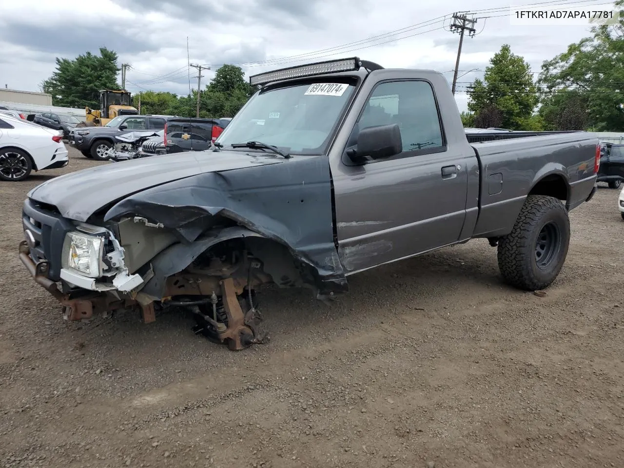 2010 Ford Ranger VIN: 1FTKR1AD7APA17781 Lot: 69147074