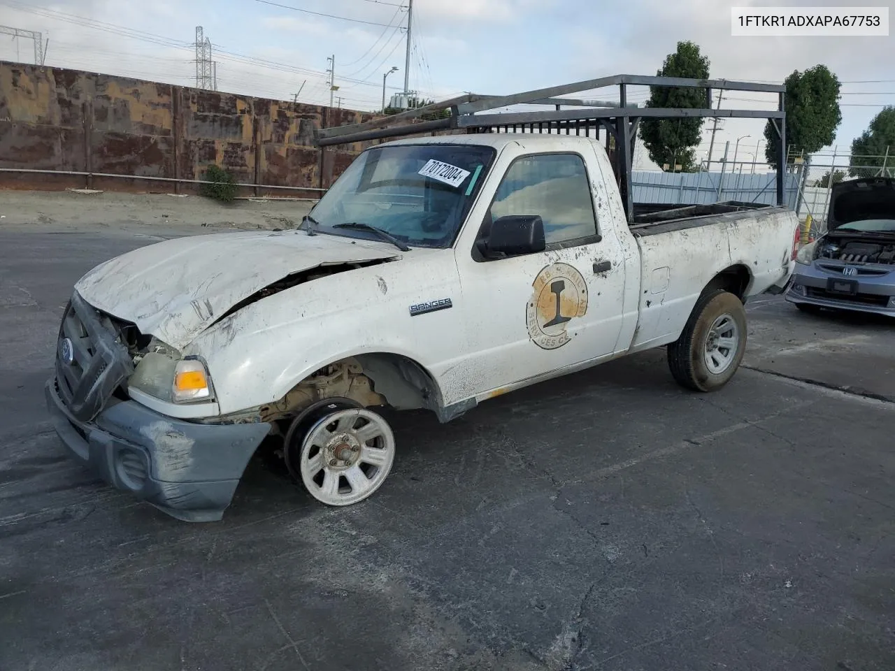 2010 Ford Ranger VIN: 1FTKR1ADXAPA67753 Lot: 70172004