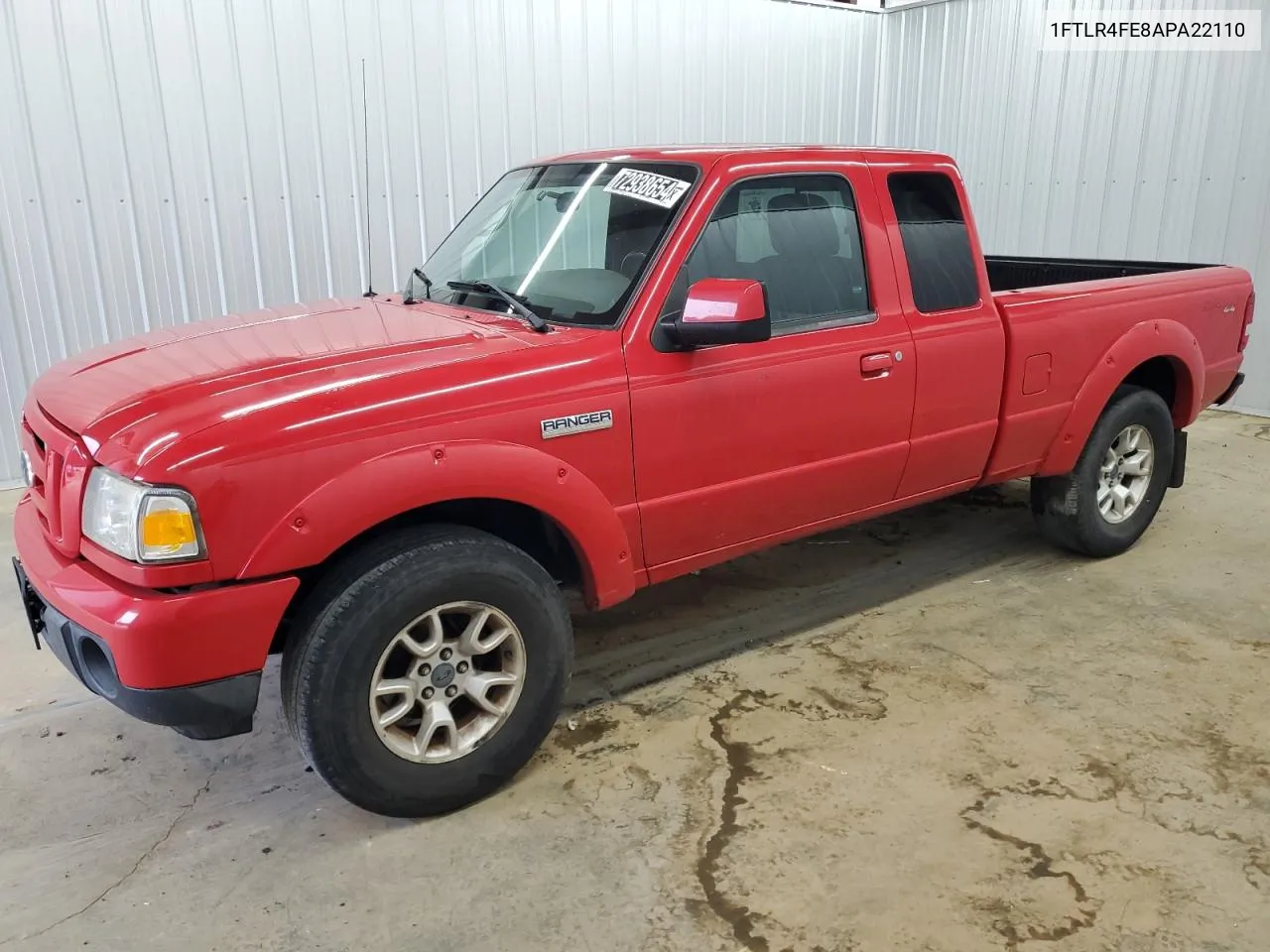 2010 Ford Ranger Super Cab VIN: 1FTLR4FE8APA22110 Lot: 72938654