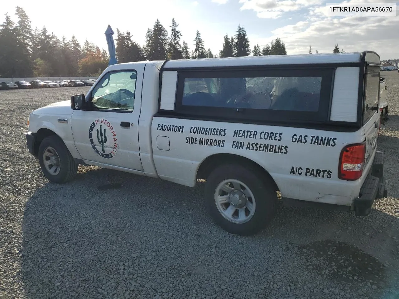 2010 Ford Ranger VIN: 1FTKR1AD6APA56670 Lot: 74377344