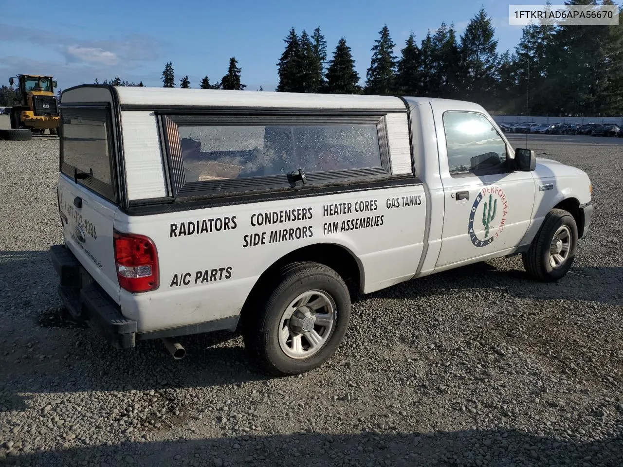 2010 Ford Ranger VIN: 1FTKR1AD6APA56670 Lot: 74377344