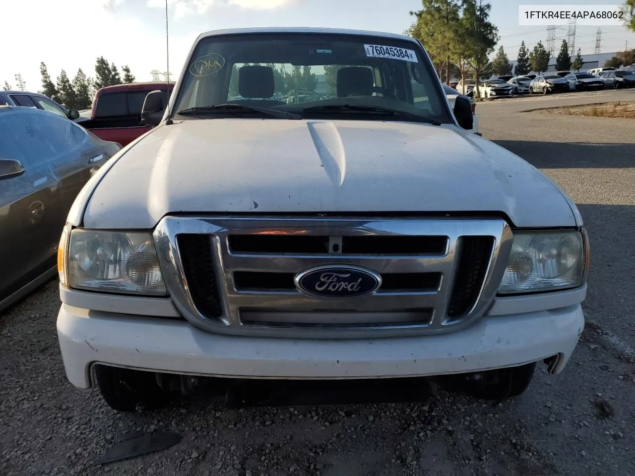 2010 Ford Ranger Super Cab VIN: 1FTKR4EE4APA68062 Lot: 76045384