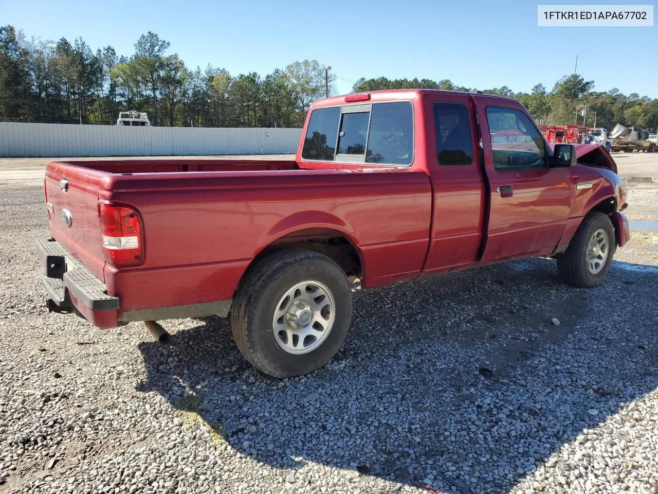 2010 Ford Ranger Super Cab VIN: 1FTKR1ED1APA67702 Lot: 80285894