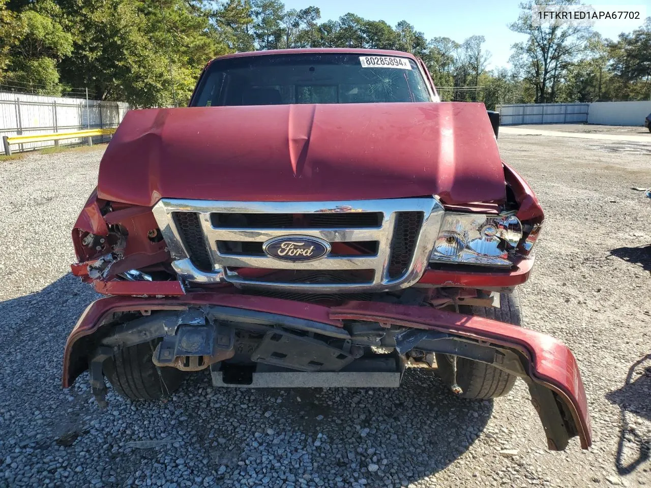 2010 Ford Ranger Super Cab VIN: 1FTKR1ED1APA67702 Lot: 80285894