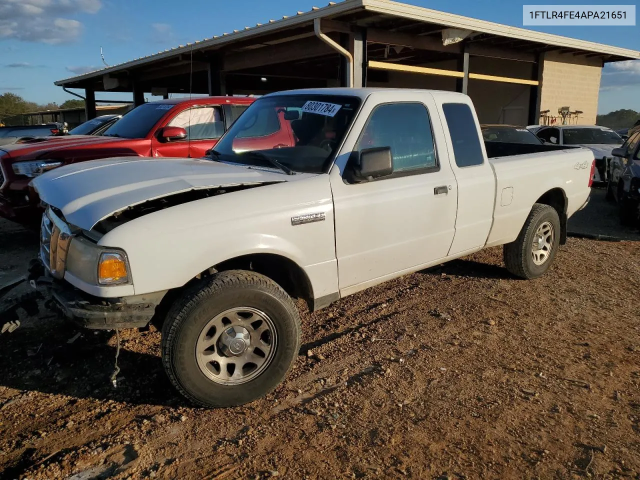 2010 Ford Ranger Super Cab VIN: 1FTLR4FE4APA21651 Lot: 80301784