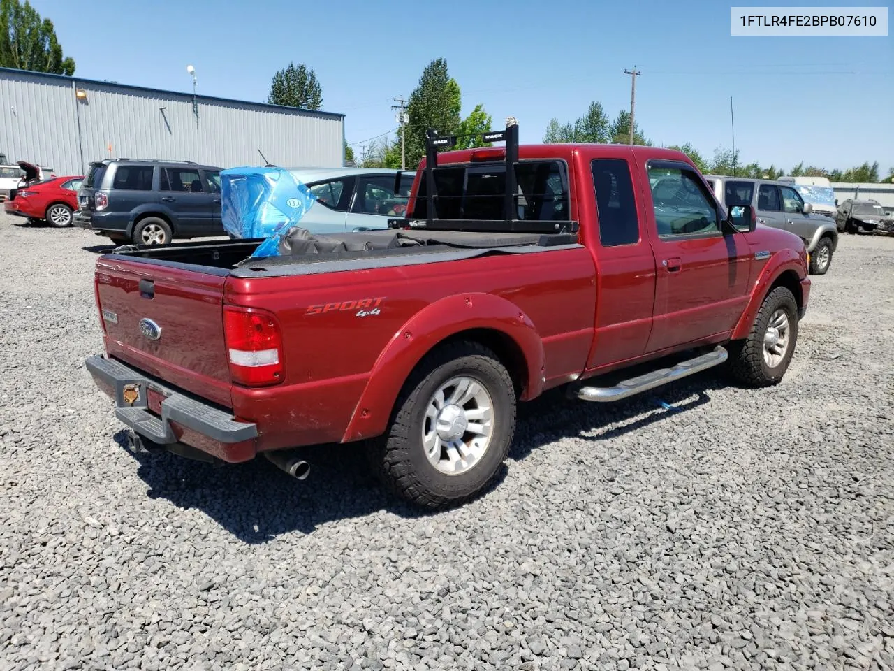 2011 Ford Ranger Super Cab VIN: 1FTLR4FE2BPB07610 Lot: 62528434