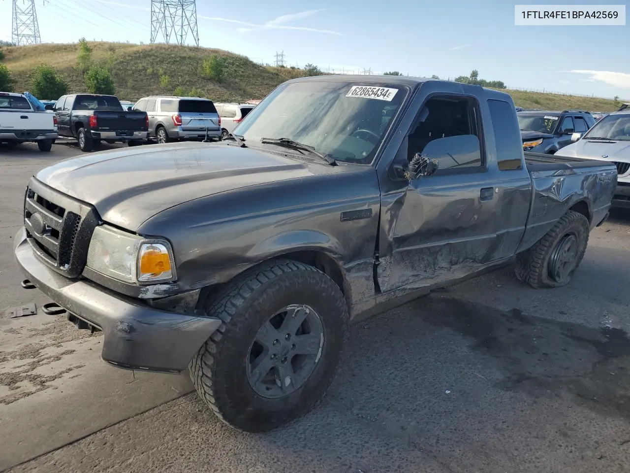 2011 Ford Ranger Super Cab VIN: 1FTLR4FE1BPA42569 Lot: 62865434