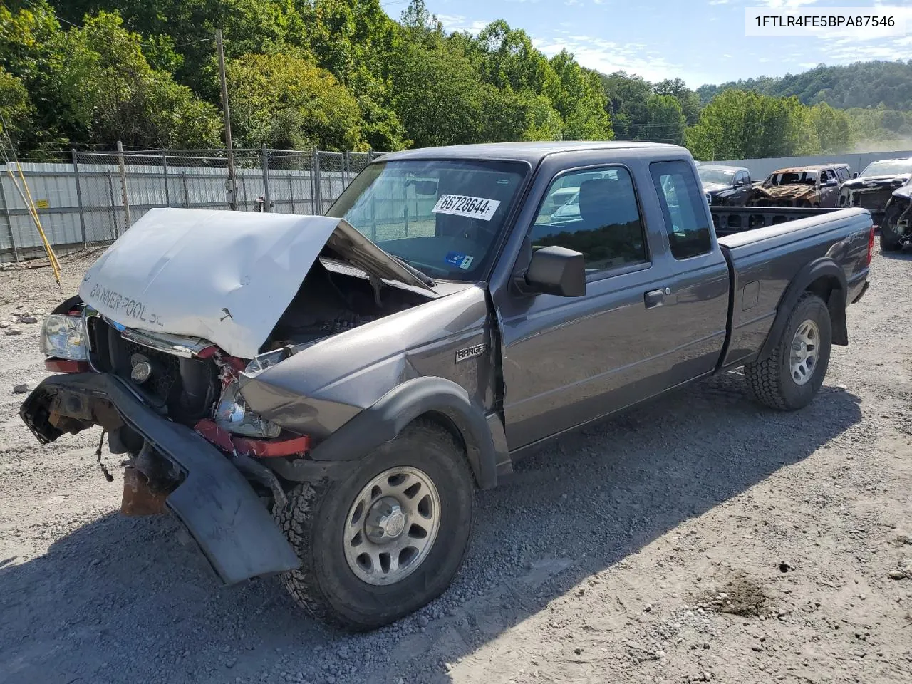 2011 Ford Ranger Super Cab VIN: 1FTLR4FE5BPA87546 Lot: 66728644