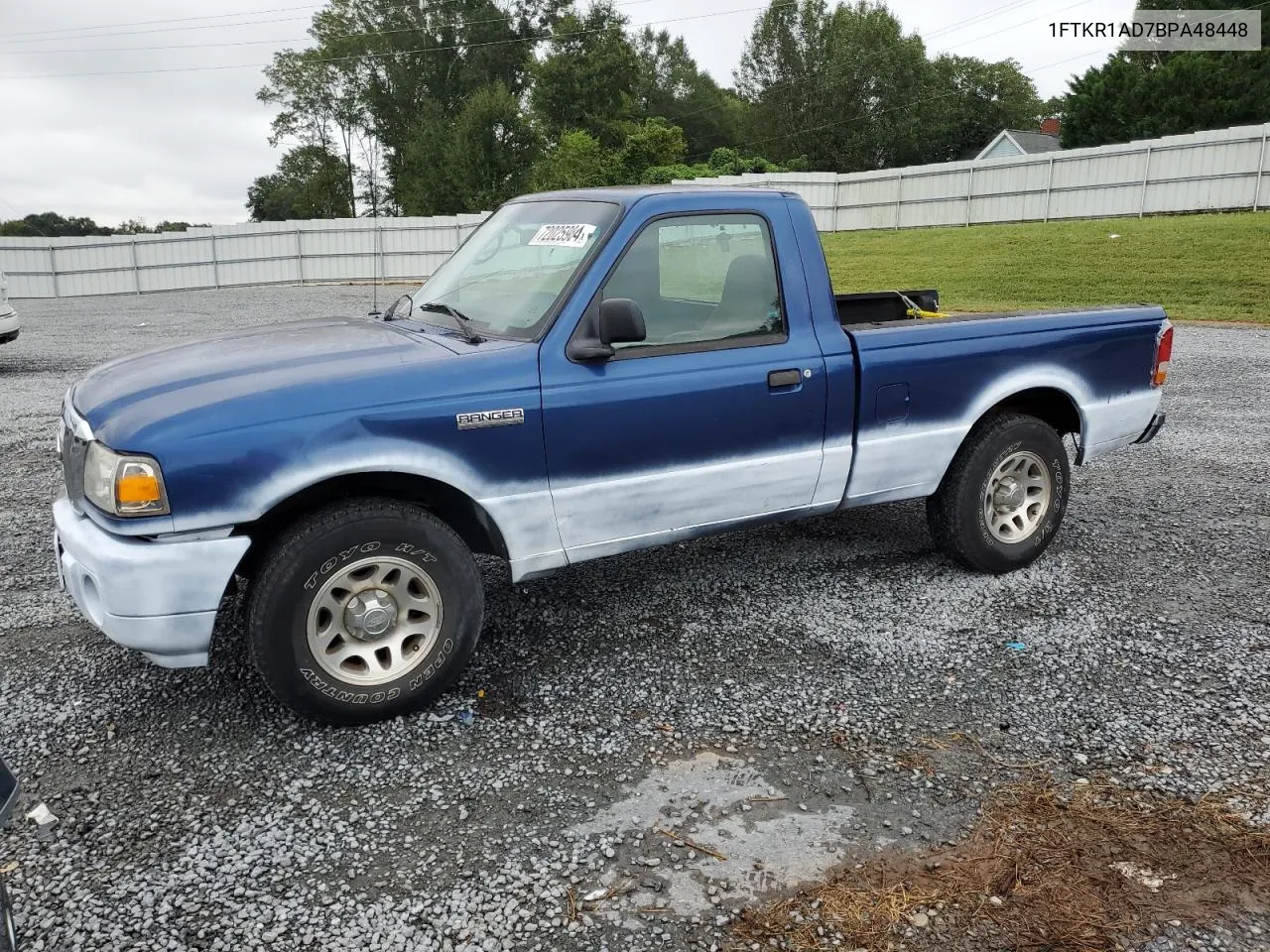 2011 Ford Ranger VIN: 1FTKR1AD7BPA48448 Lot: 72025984