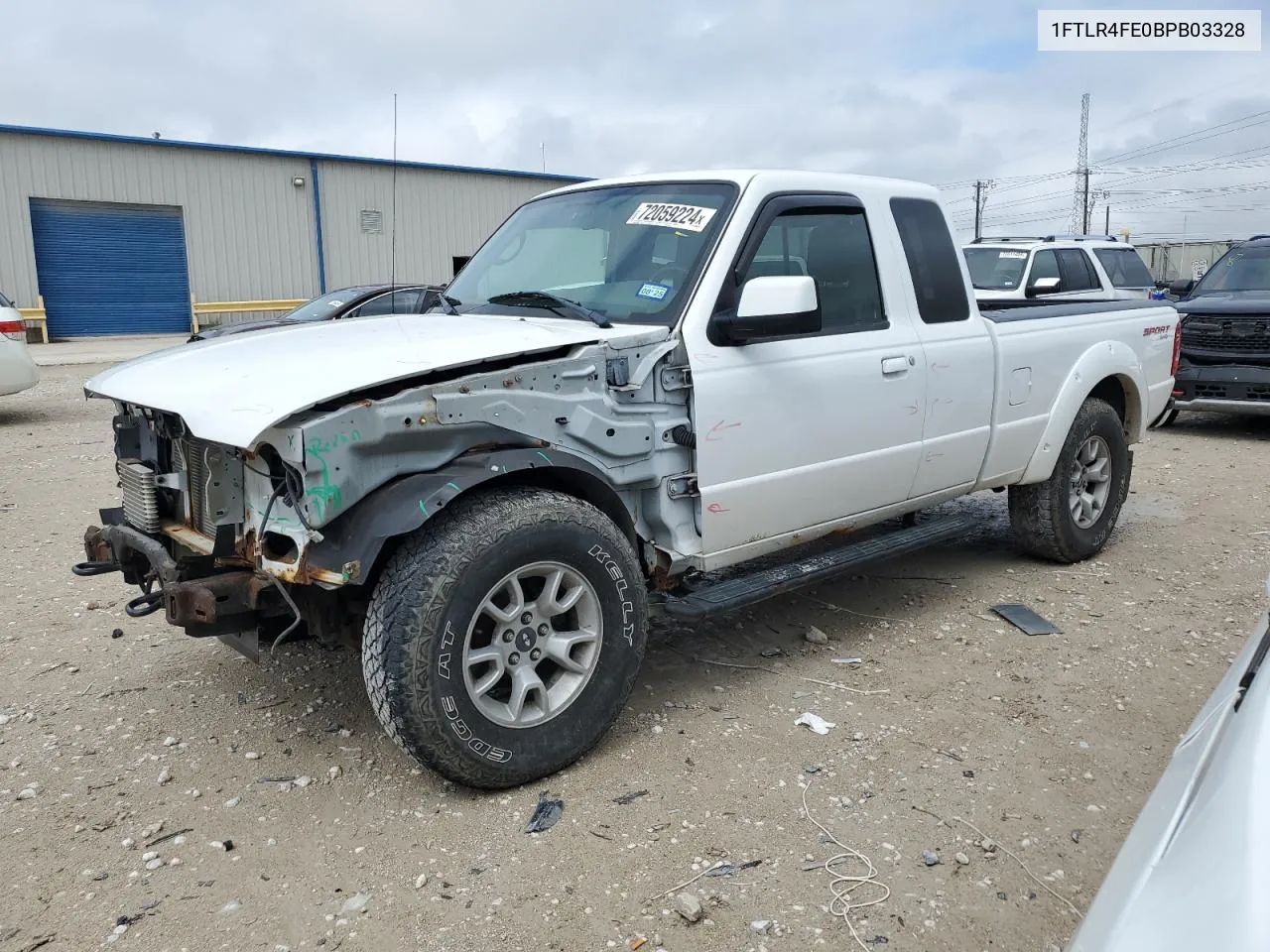 2011 Ford Ranger Super Cab VIN: 1FTLR4FE0BPB03328 Lot: 72059224